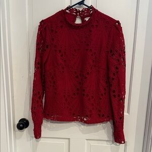 Ultra Pink Red Lace Blouse